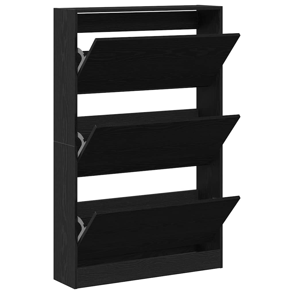 Armoire à chaussures avec porte Chêne noir 80 x 21 x 125.5 cm - XIOS