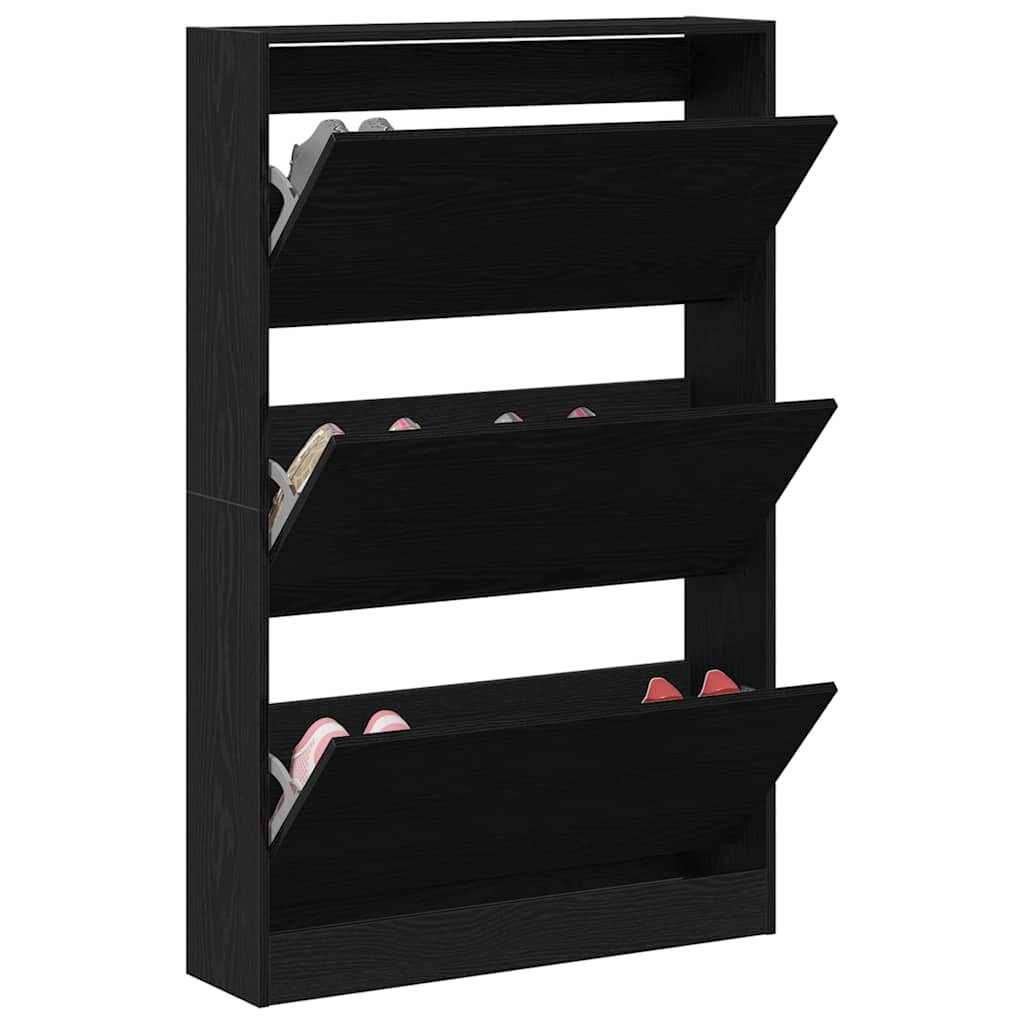 Armoire à chaussures avec porte Chêne noir 80 x 21 x 125.5 cm - XIOS