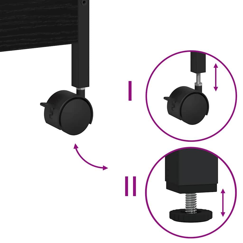 Chariot de cuisine Chêne noir 50 x 30 x 70 cm Bois d'ingénierie - XIOS