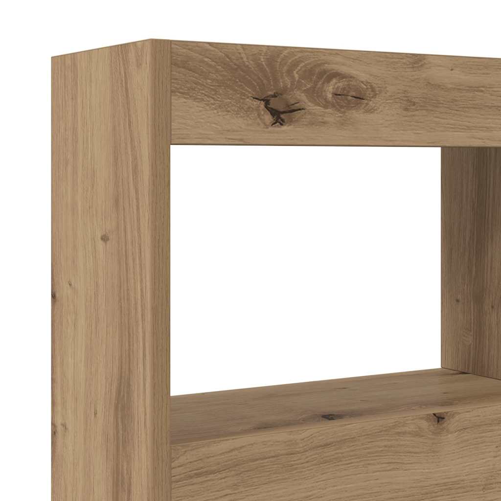 Cabinet de Tête de Lit avec LED avec étagère chêne artisanal - XIOS