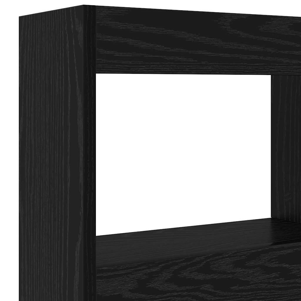 Cabinet de Tête de Lit avec LED Chêne noir 122 x 17 x 102 cm - XIOS