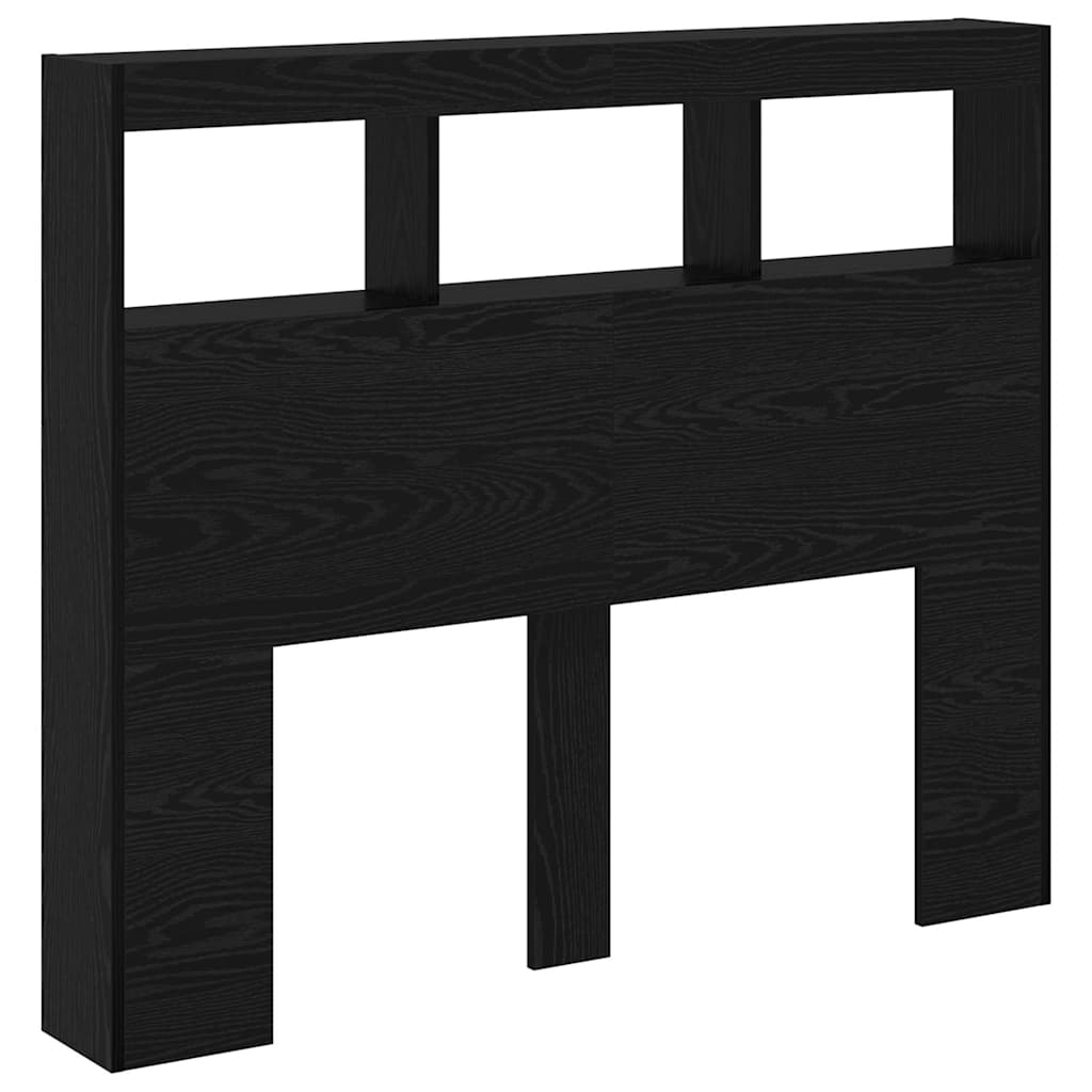 Cabinet de Tête de Lit avec LED Chêne noir 122 x 17 x 102 cm - XIOS