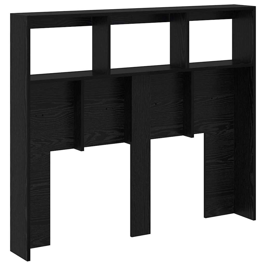 Cabinet de Tête de Lit avec LED Chêne noir 122 x 17 x 102 cm - XIOS
