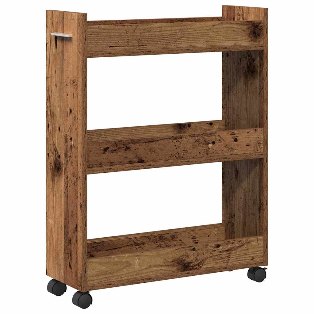 Armoire avec roue Bois ancien 60 x 22 x 79 cm Bois d'ingénierie - XIOS