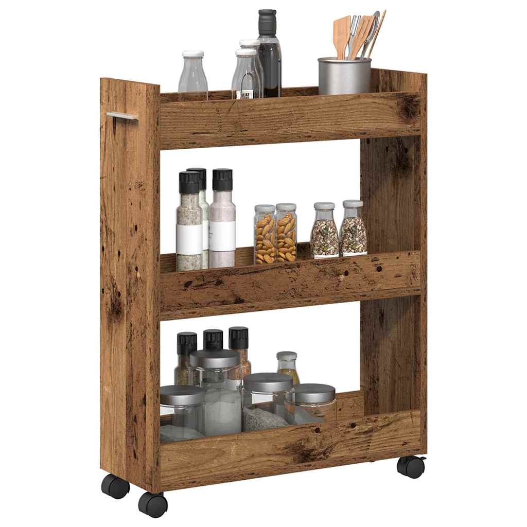 Armoire avec roue Bois ancien 60 x 22 x 79 cm Bois d'ingénierie - XIOS