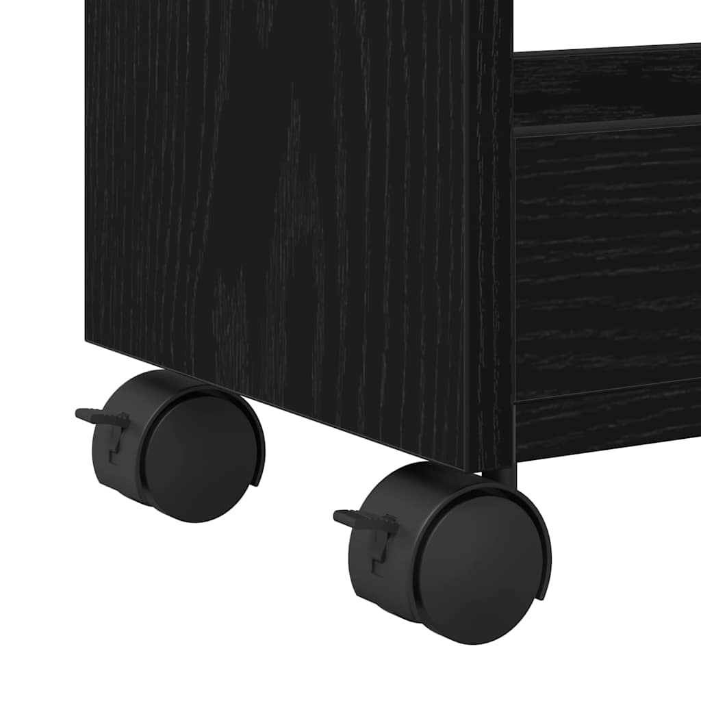 Armoire avec roue Chêne noir 60 x 22 x 79 cm Bois d'ingénierie - XIOS