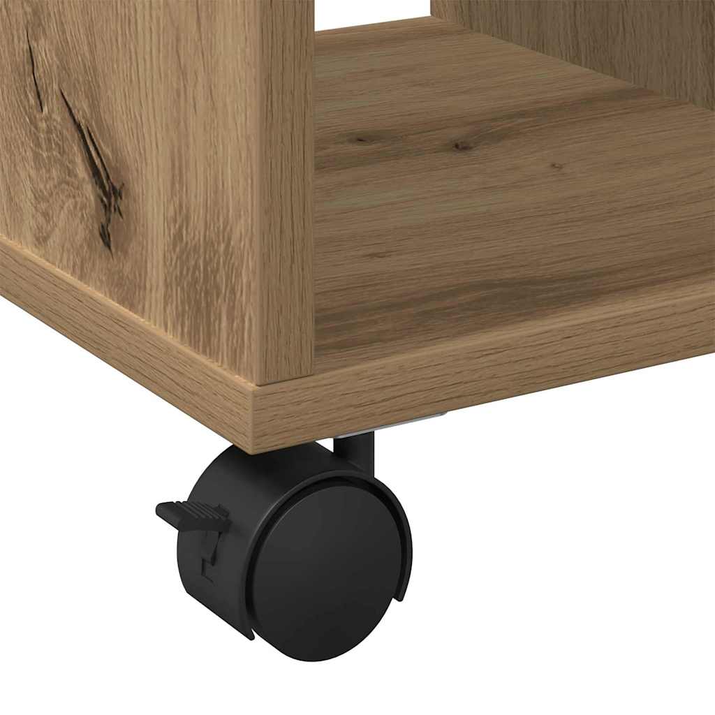 Table d'appoint avec étagère chêne artisanal 50 x 30 x 55 cm - XIOS