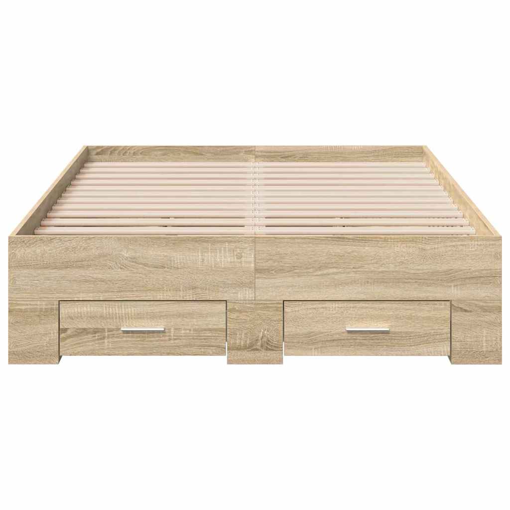 Cadre de lit avec tiroir Marron 120 x 190 cm Bois d'ingénierie - XIOS