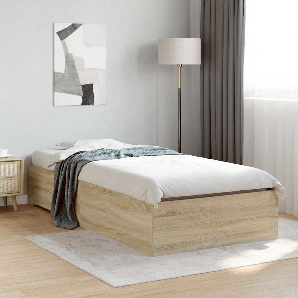 Cadre de lit Marron 90 x 190 cm Bois d'ingénierie - XIOS