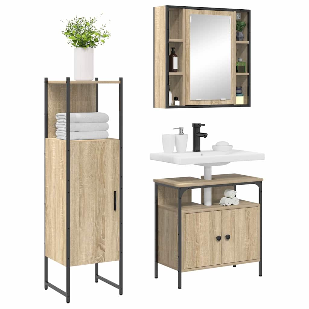 Ensemble de mobilier de salle de bain 3 pc Marron - XIOS