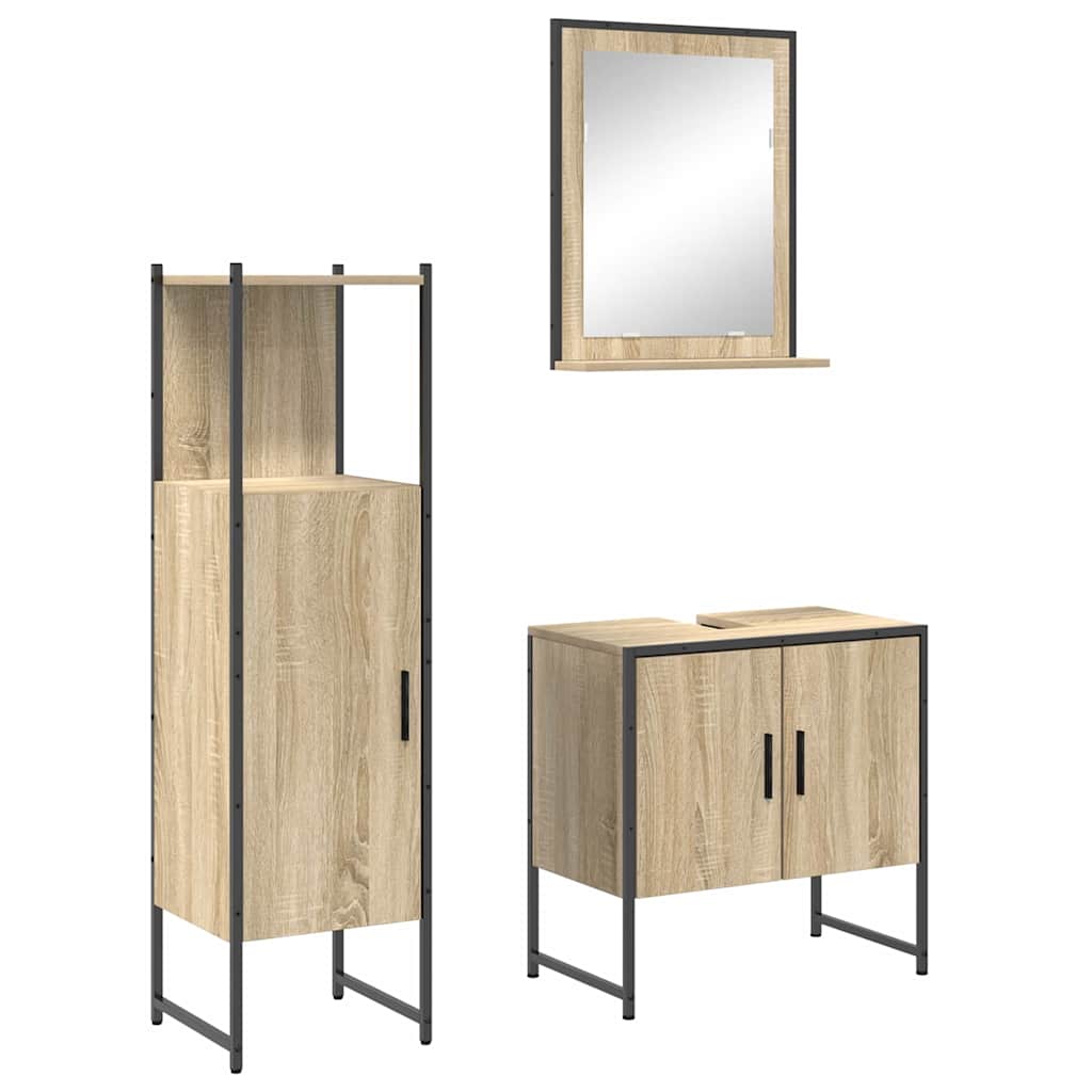 Ensemble de mobilier de salle de bain 3 pc Marron - XIOS