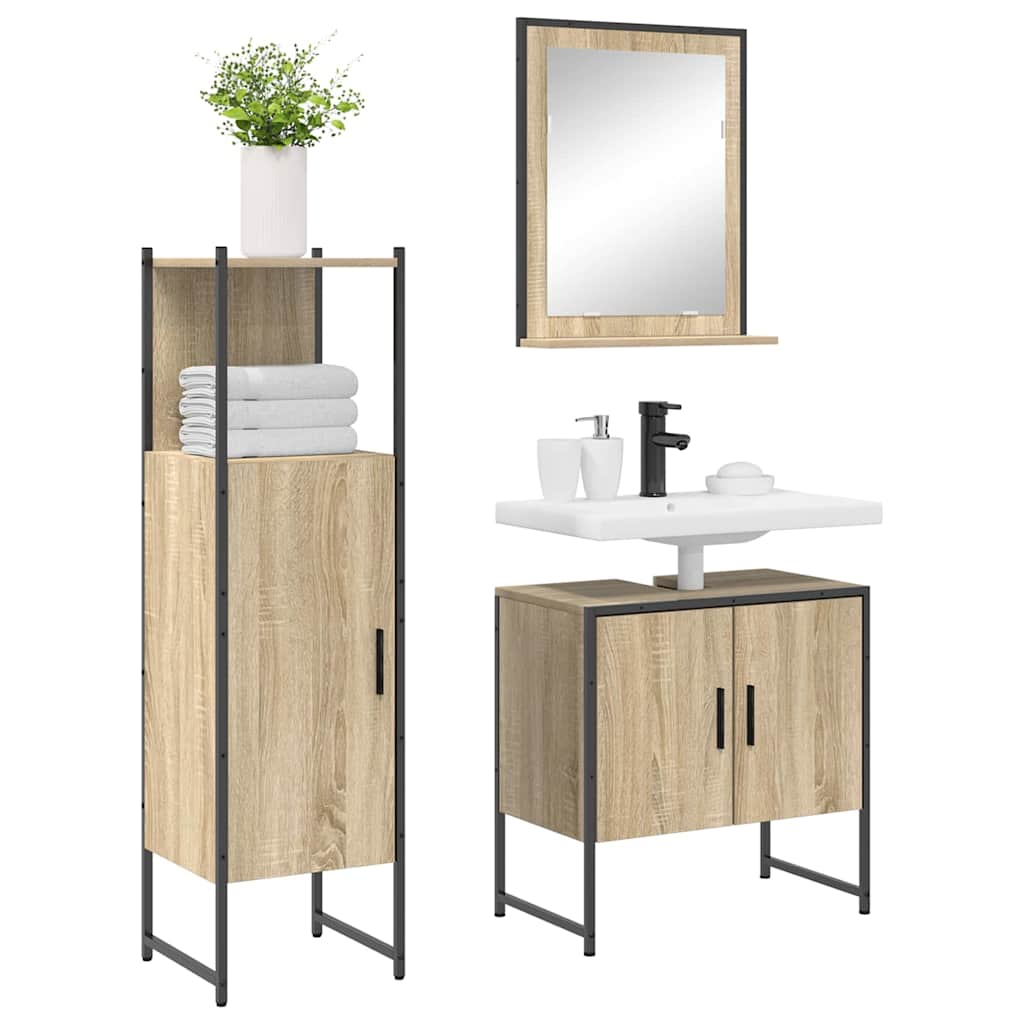 Ensemble de mobilier de salle de bain 3 pc Marron - XIOS