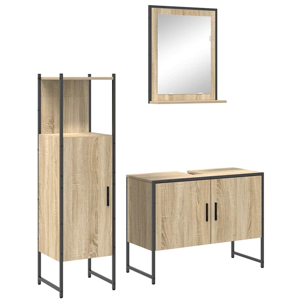 Ensemble de mobilier de salle de bain 3 pc Marron - XIOS