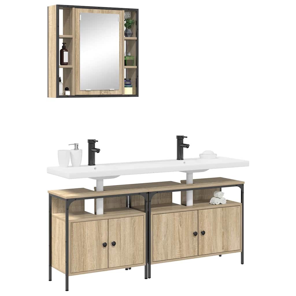 Ensemble de mobilier de salle de bain 3 pc Marron - XIOS