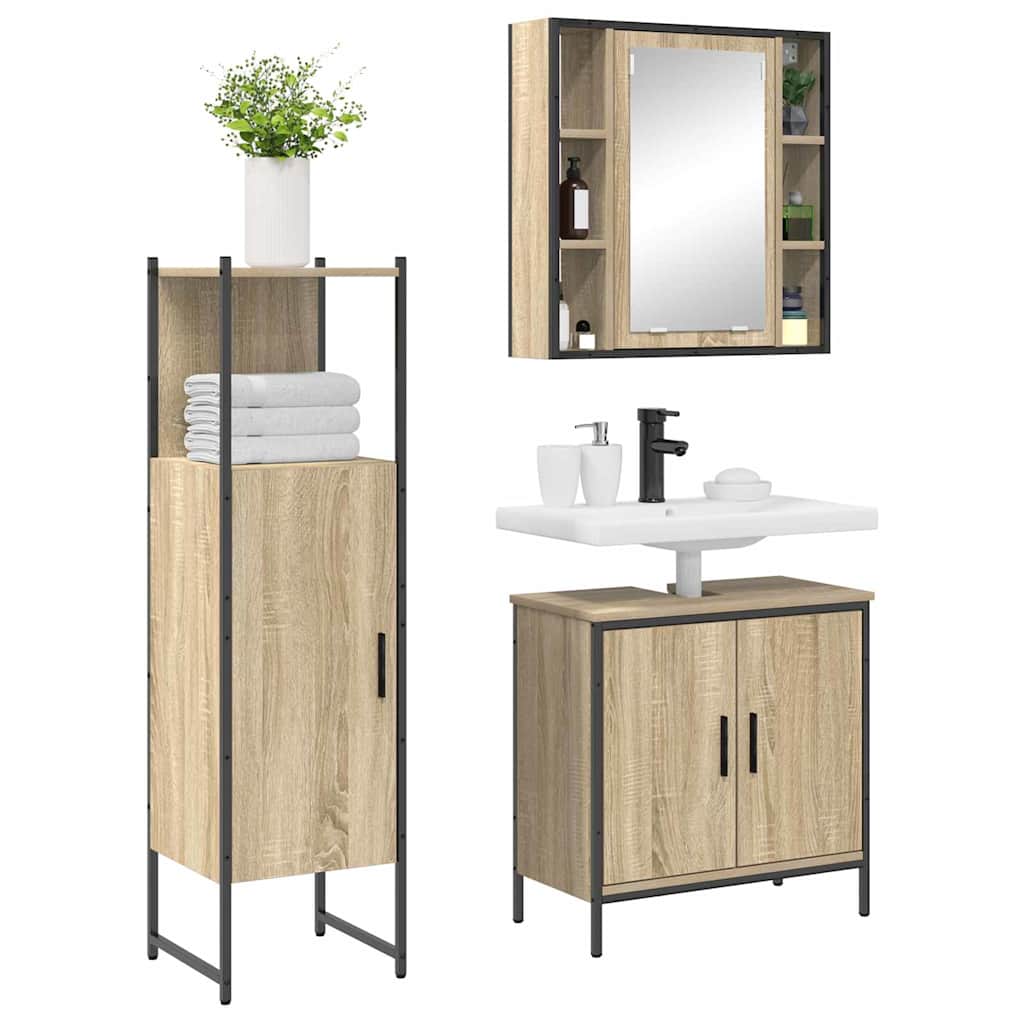 Ensemble de mobilier de salle de bain 3 pc Marron - XIOS