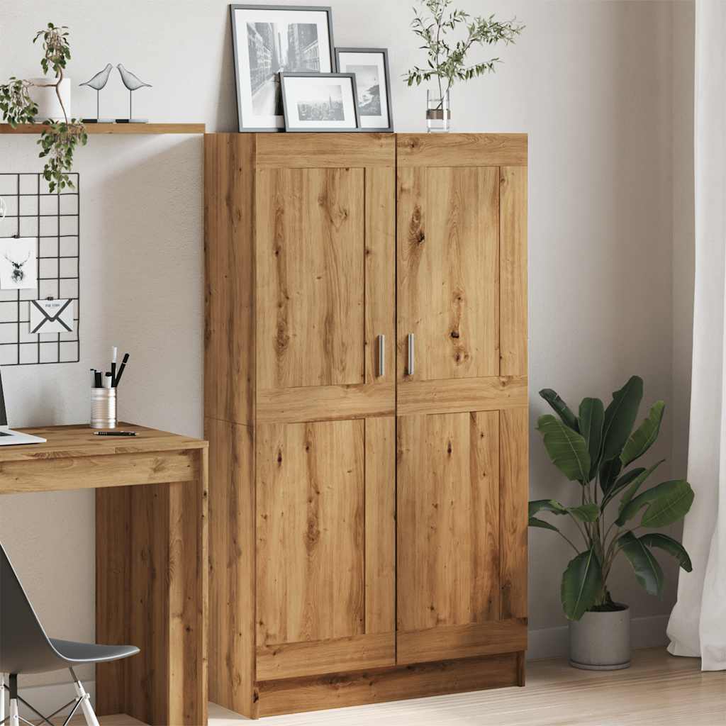 Bibliothèque chêne artisanal 82,5x30,5x150 cm bois d'ingénierie - XIOS