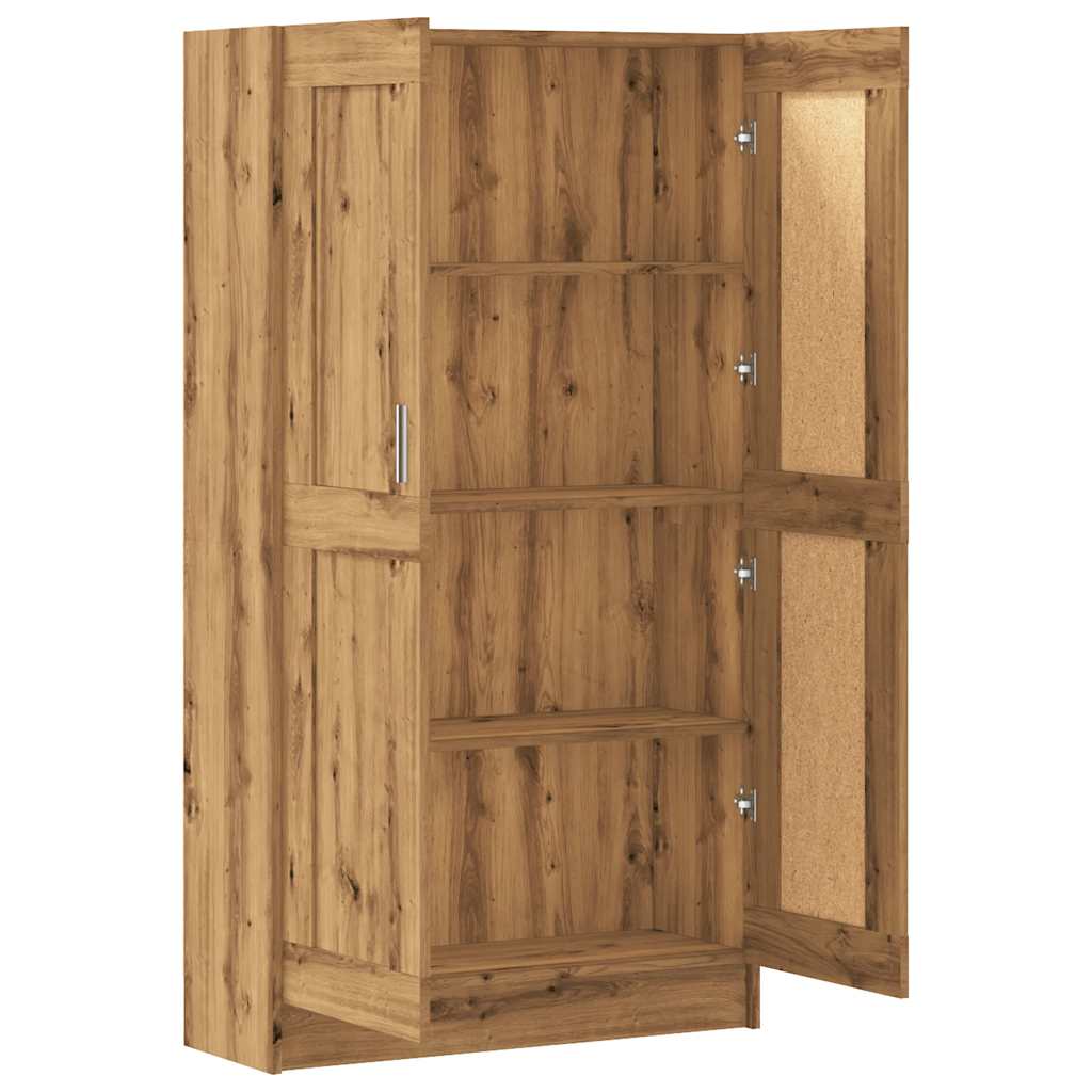 Bibliothèque chêne artisanal 82,5x30,5x150 cm bois d'ingénierie - XIOS