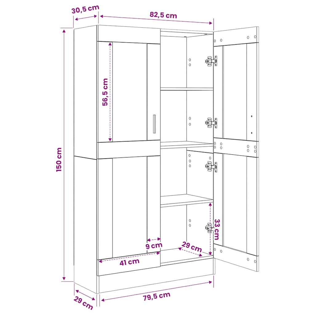 Bibliothèque chêne artisanal 82,5x30,5x150 cm bois d'ingénierie - XIOS
