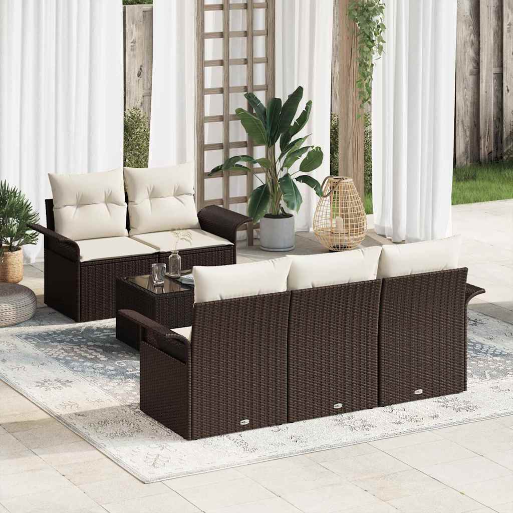 Ensemble de Canapés 6 pc Marron polyrotin