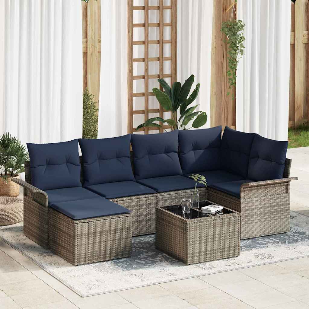 Ensemble de canapé de jardin Gris polyrotin