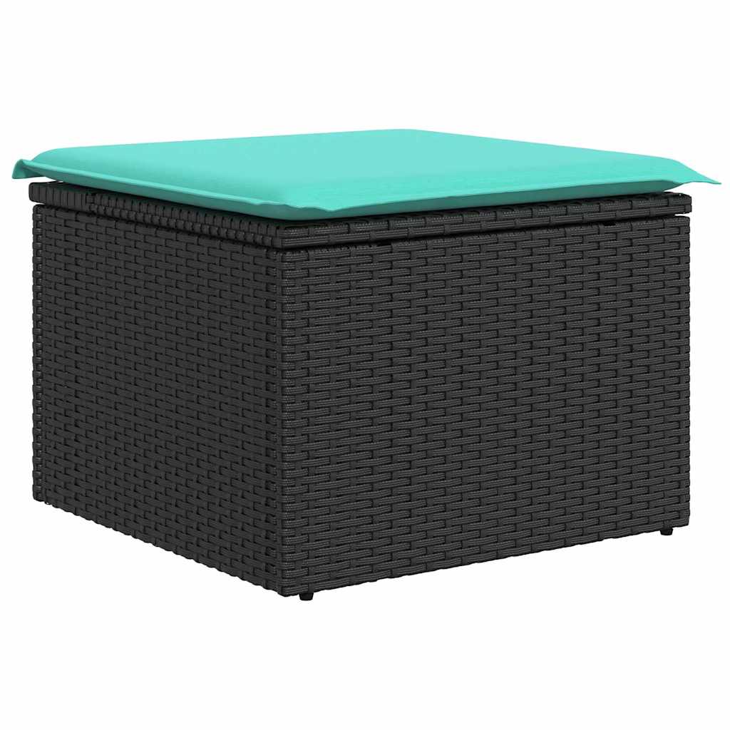 Ensemble de canapé de jardin avec coussin 8 pcs Noir Poly rotin