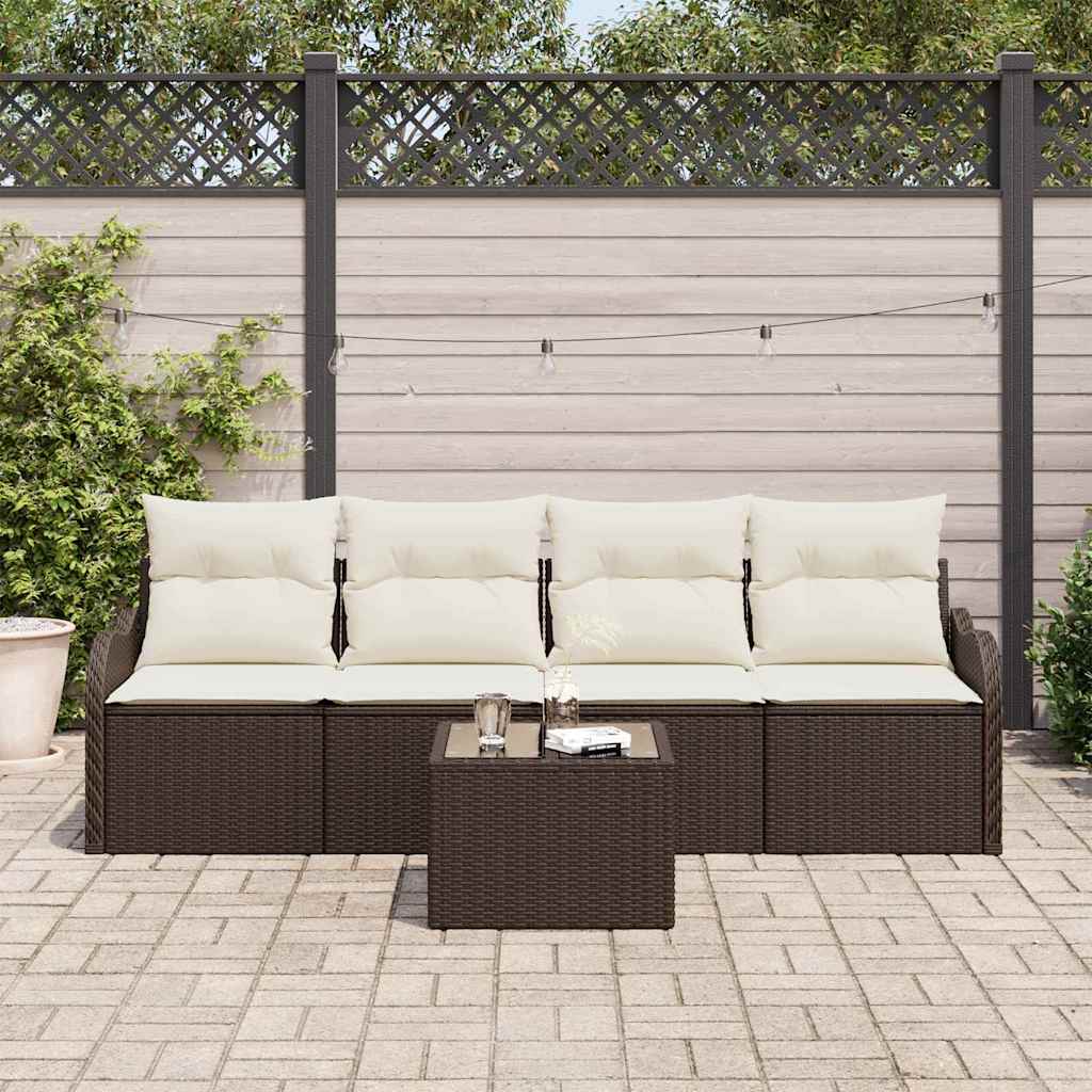 Ensemble de canapé de jardin Marron polyrotin