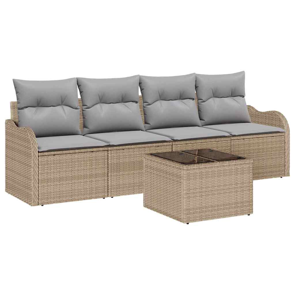 Ensemble de canapé de jardin Beige polyrotin