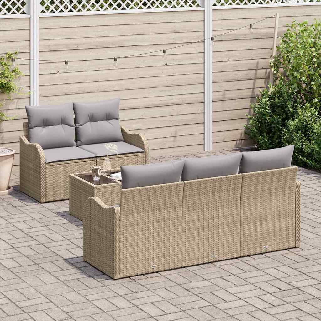 Ensemble de canapé de jardin Beige polyrotin
