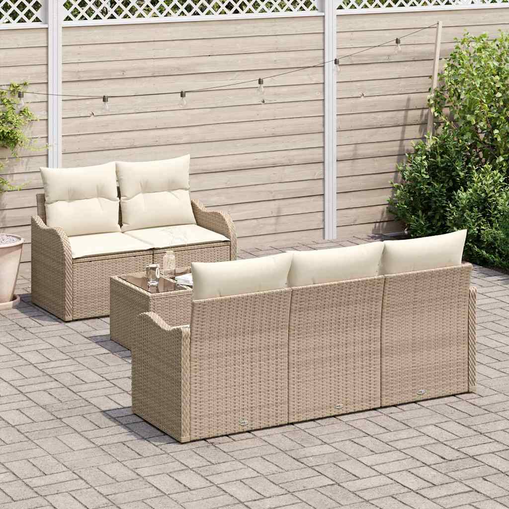 Ensemble de canapé de jardin Beige polyrotin
