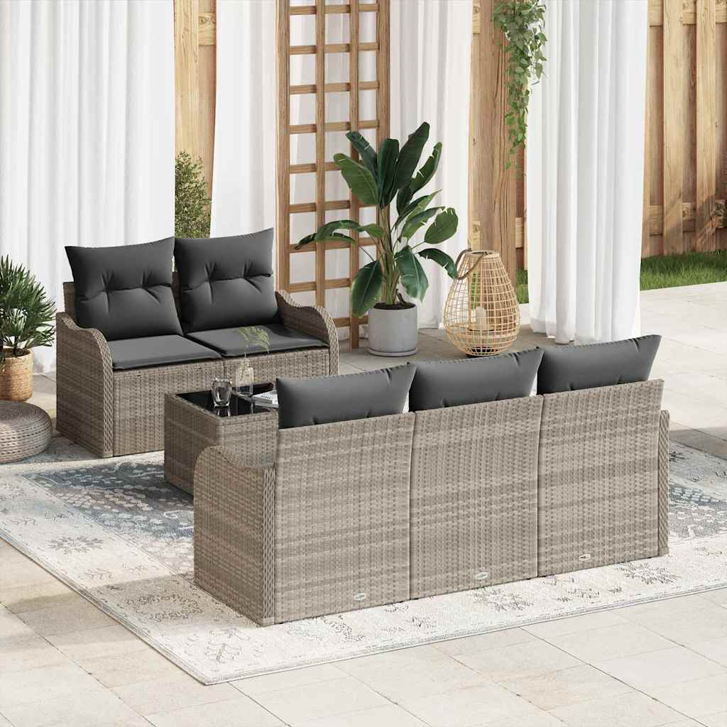 Ensemble de canapé de jardin Gris clair polyrotin