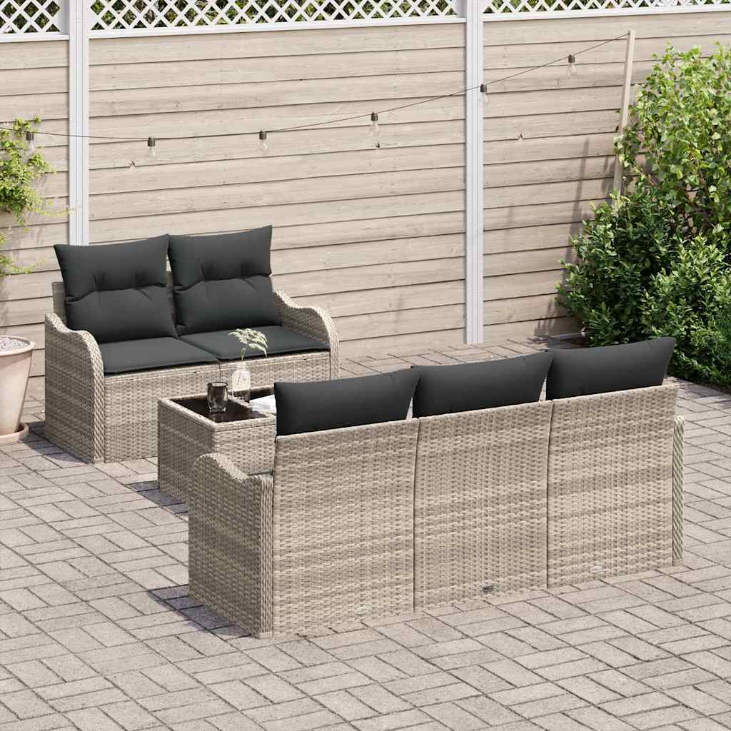 Ensemble de canapé de jardin Gris clair polyrotin