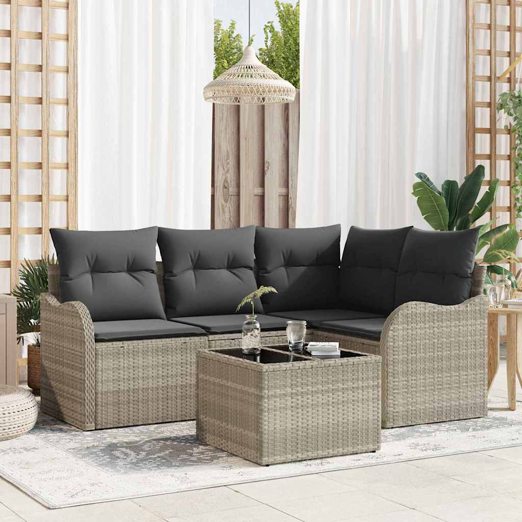 Ensemble de canapé de jardin Gris clair polyrotin