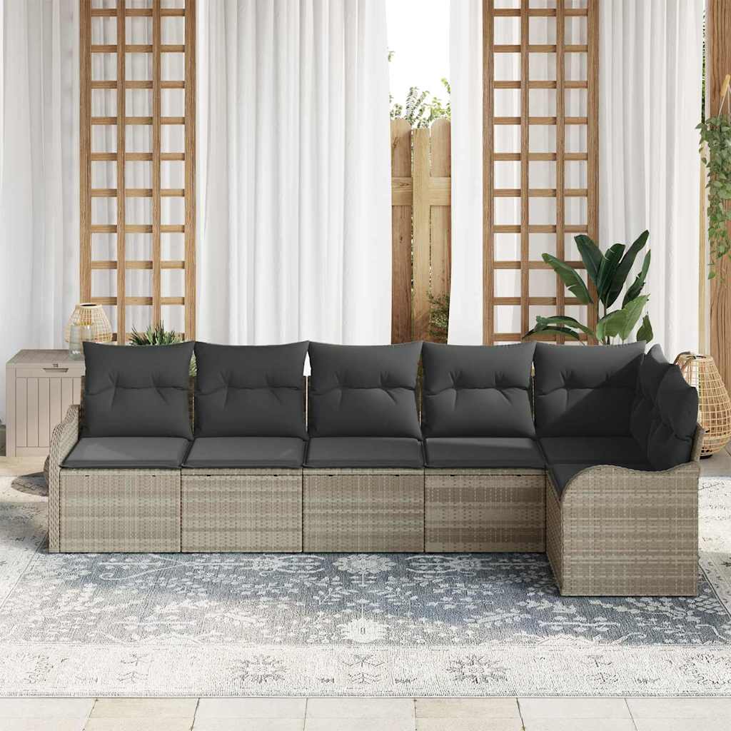 Ensemble de canapé de jardin Gris clair polyrotin