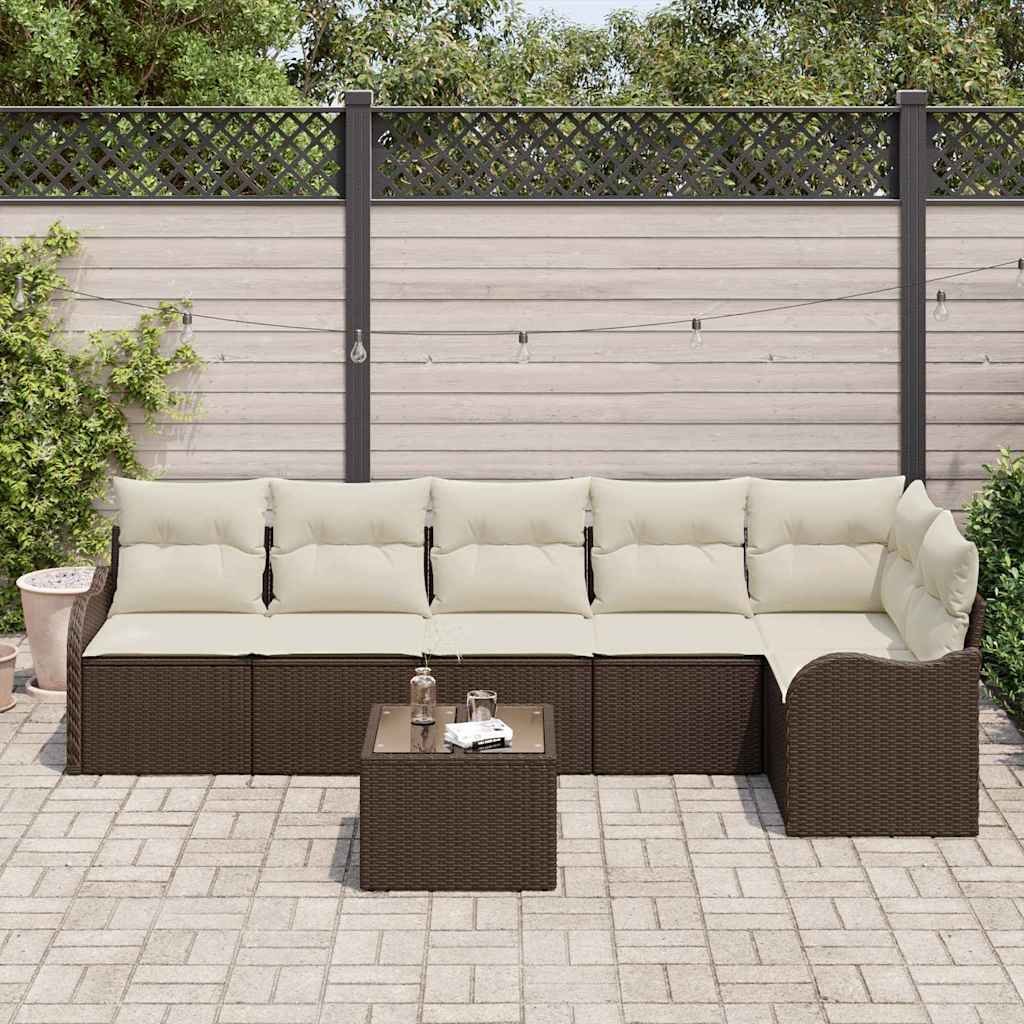 Ensemble de canapé de jardin Marron polyrotin
