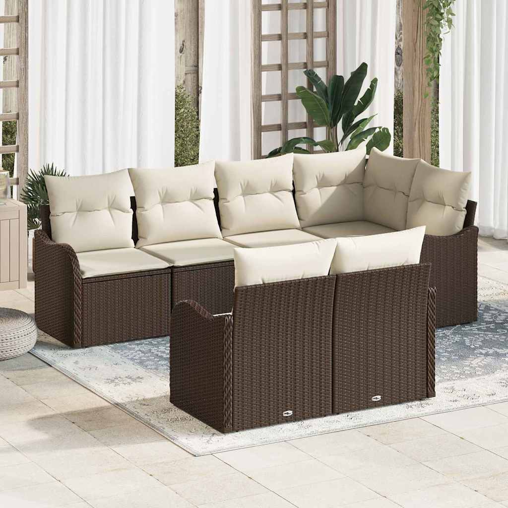 Ensemble de canapé de jardin Marron polyrotin