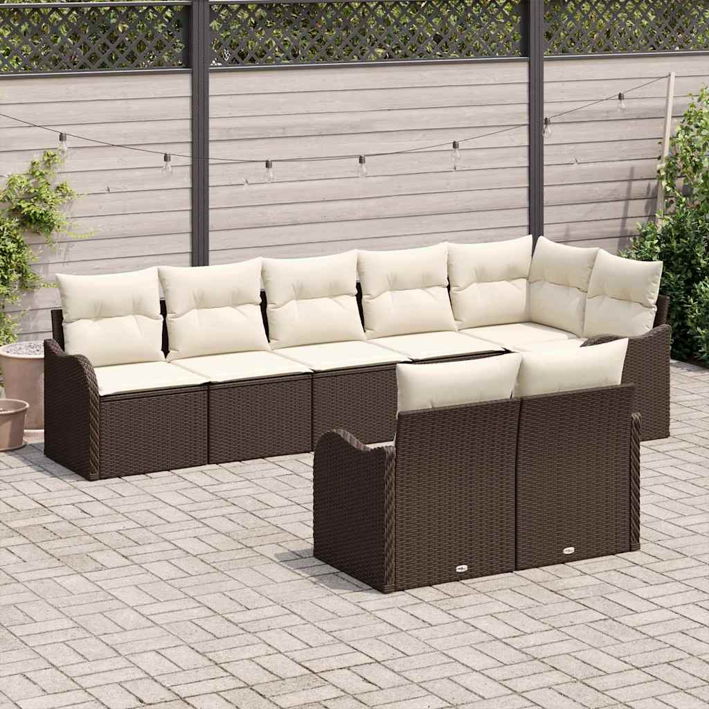 Ensemble de canapé de jardin Marron polyrotin