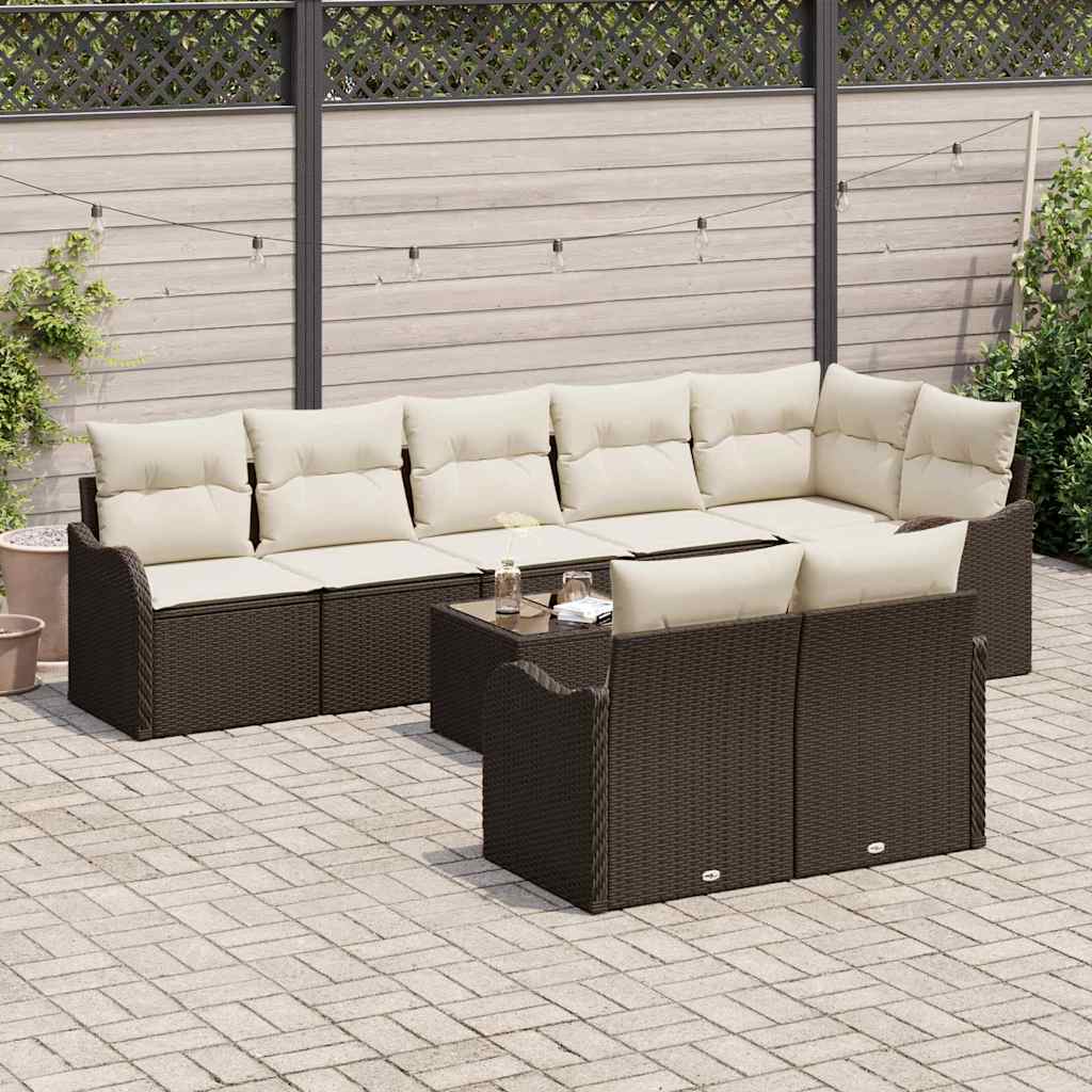 Ensemble de canapé de jardin Marron polyrotin