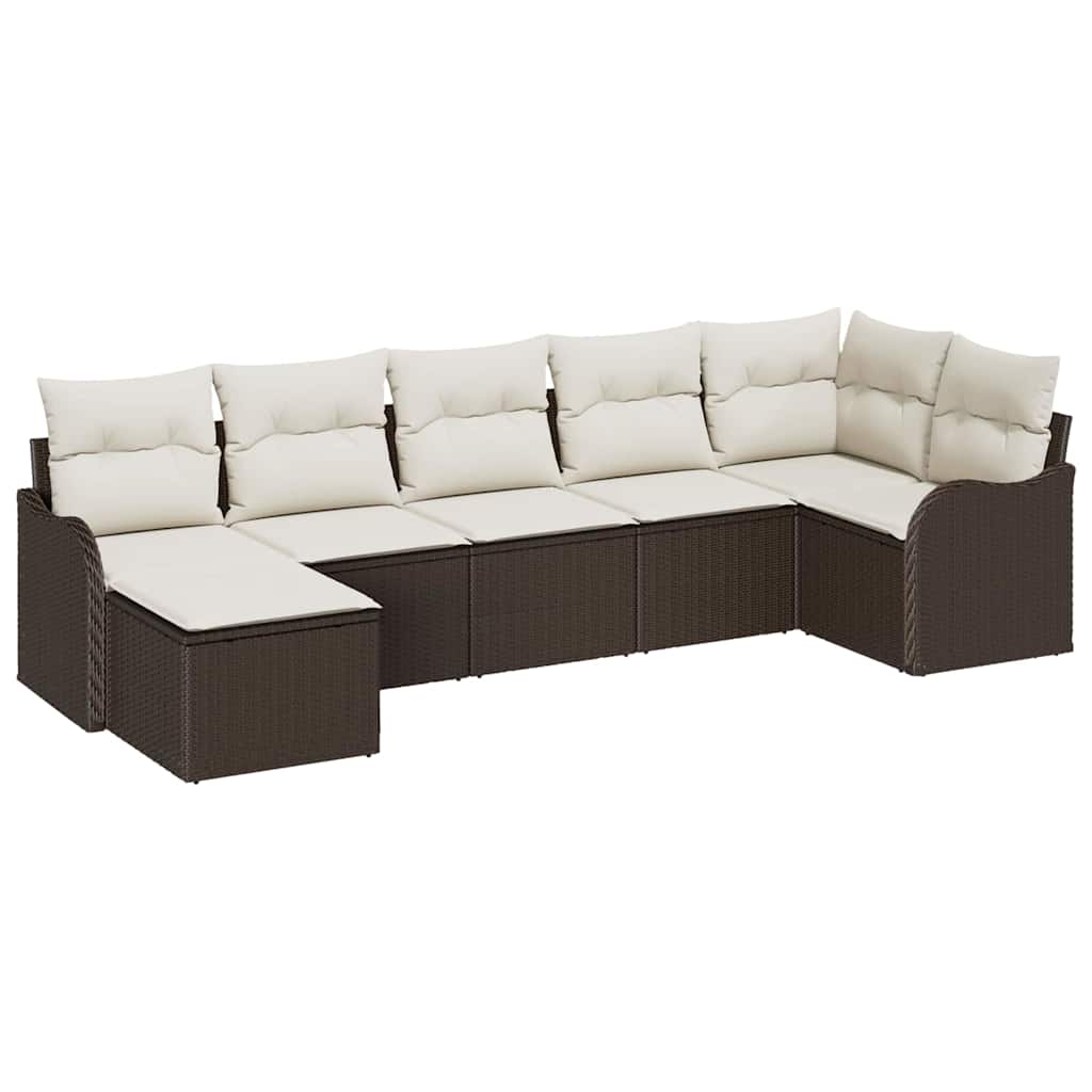 Ensemble de canapé de jardin Marron polyrotin