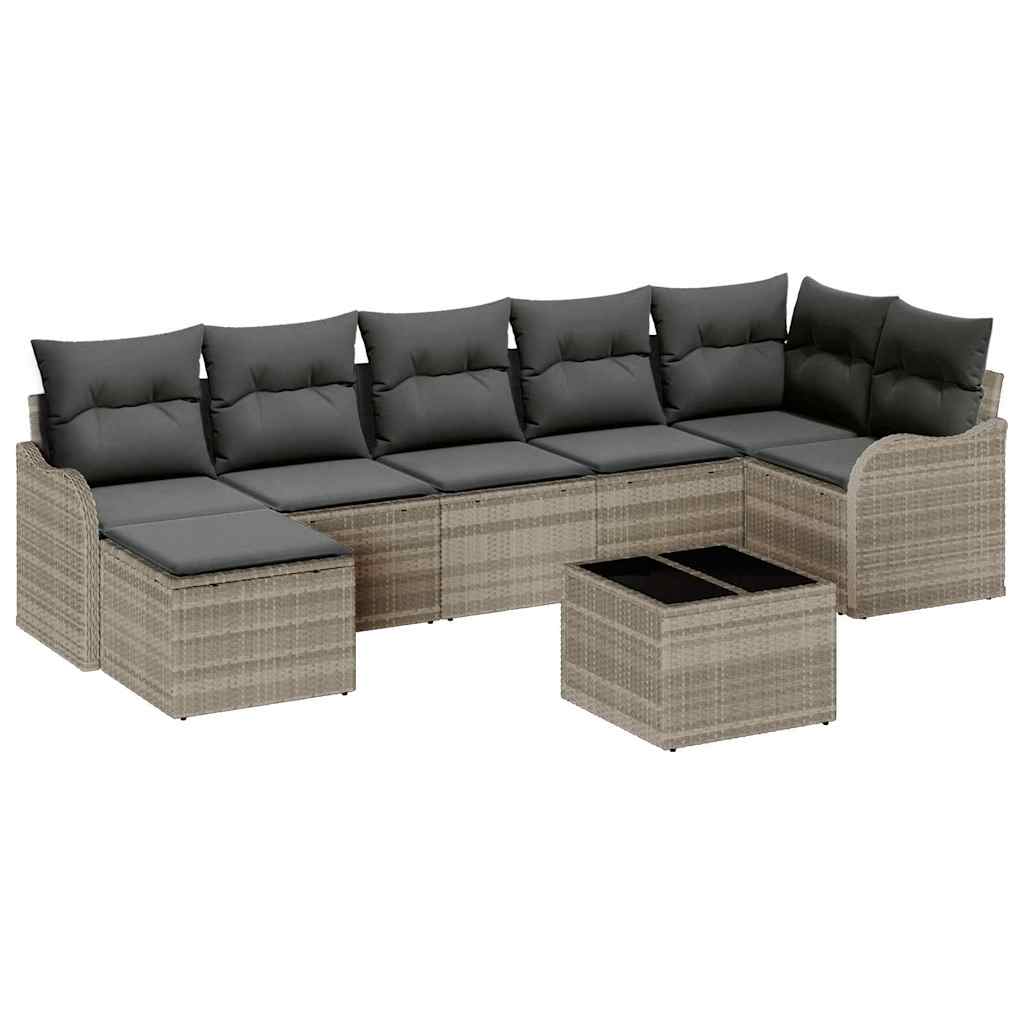 Ensemble de canapé de jardin Gris clair polyrotin