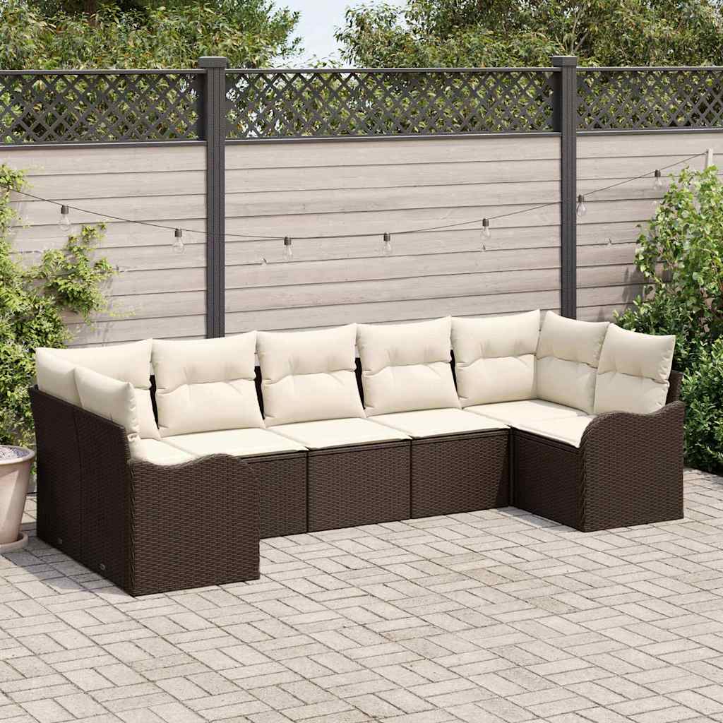 Ensemble de canapé de jardin Marron polyrotin