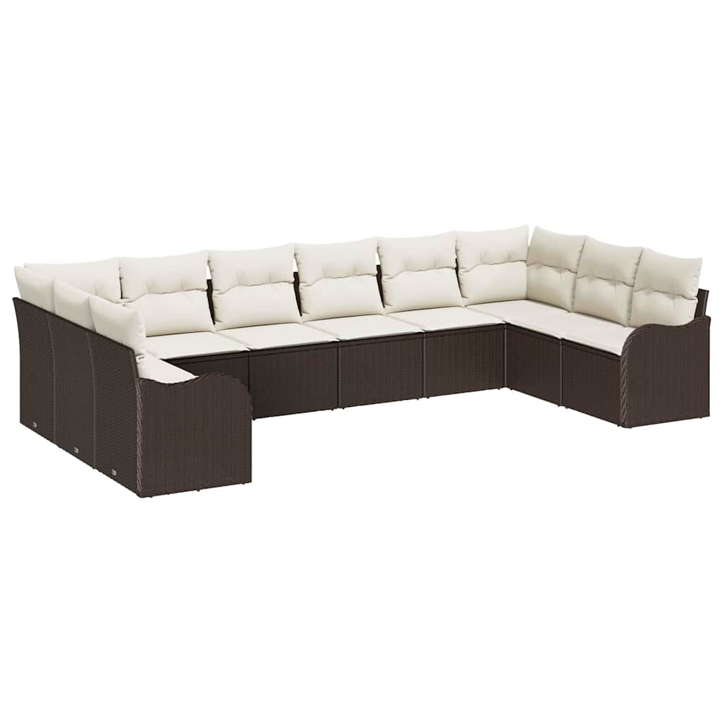 Ensemble de canapé de jardin Marron 344 x 177,5 x 85 cm