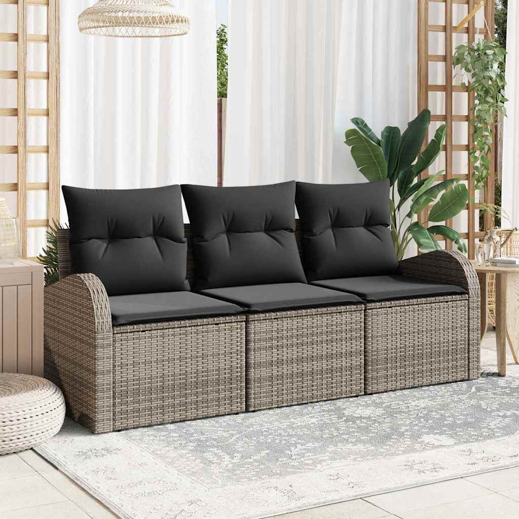 Ensemble de canapé de jardin Gris polyrotin