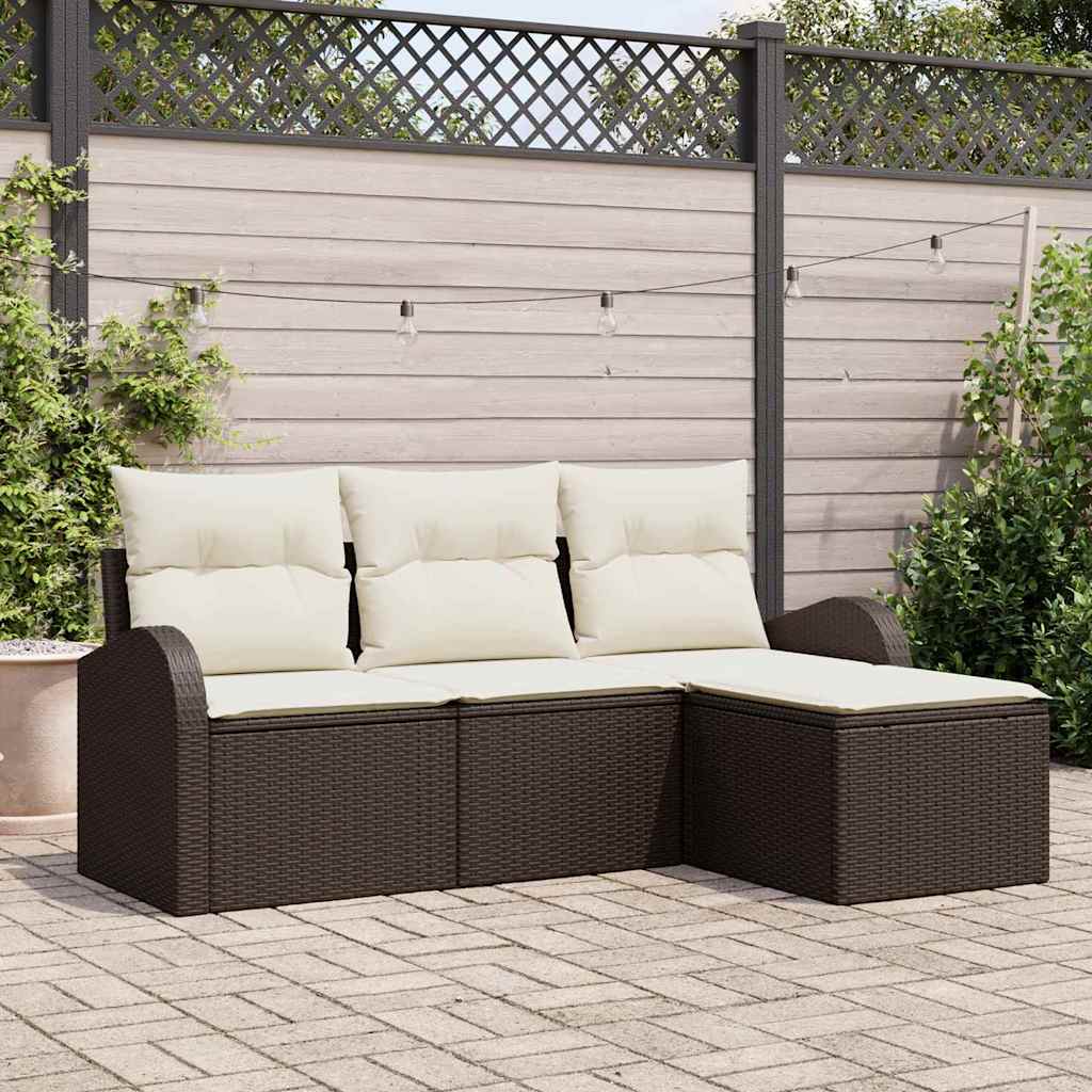 Ensemble de canapé de jardin Marron polyrotin