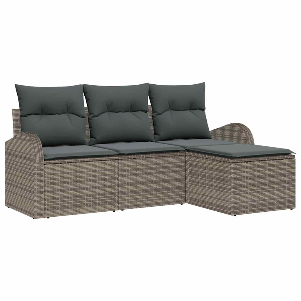 Ensemble de canapé de jardin Gris polyrotin