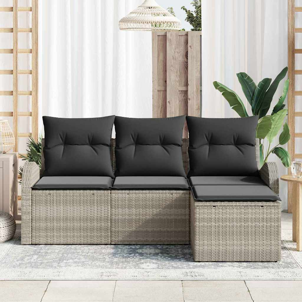 Ensemble de canapé de jardin Gris clair polyrotin