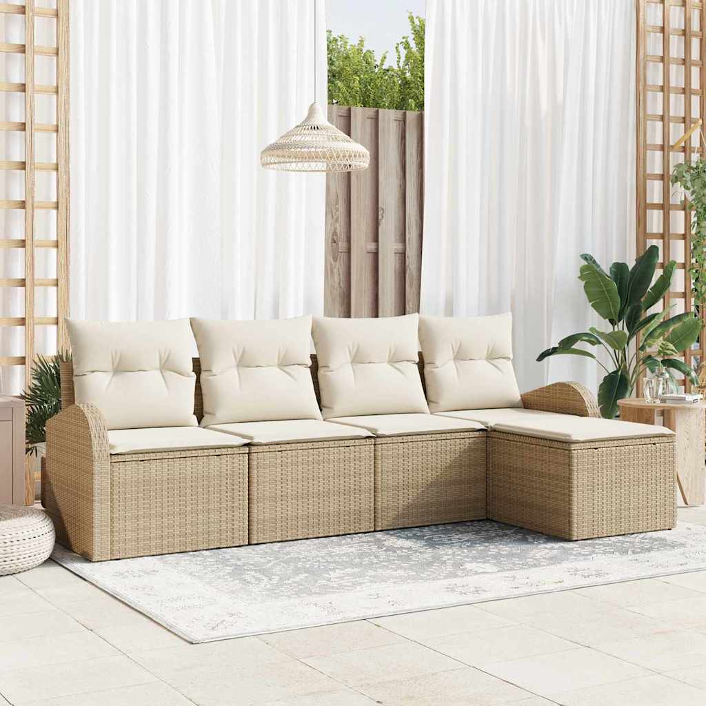 Ensemble de canapé de jardin Beige polyrotin