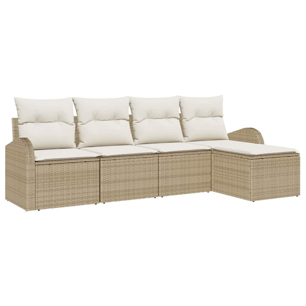 Ensemble de canapé de jardin Beige polyrotin