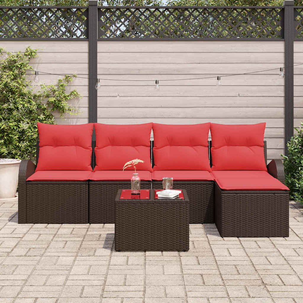 Ensemble de canapé de jardin Marron polyrotin