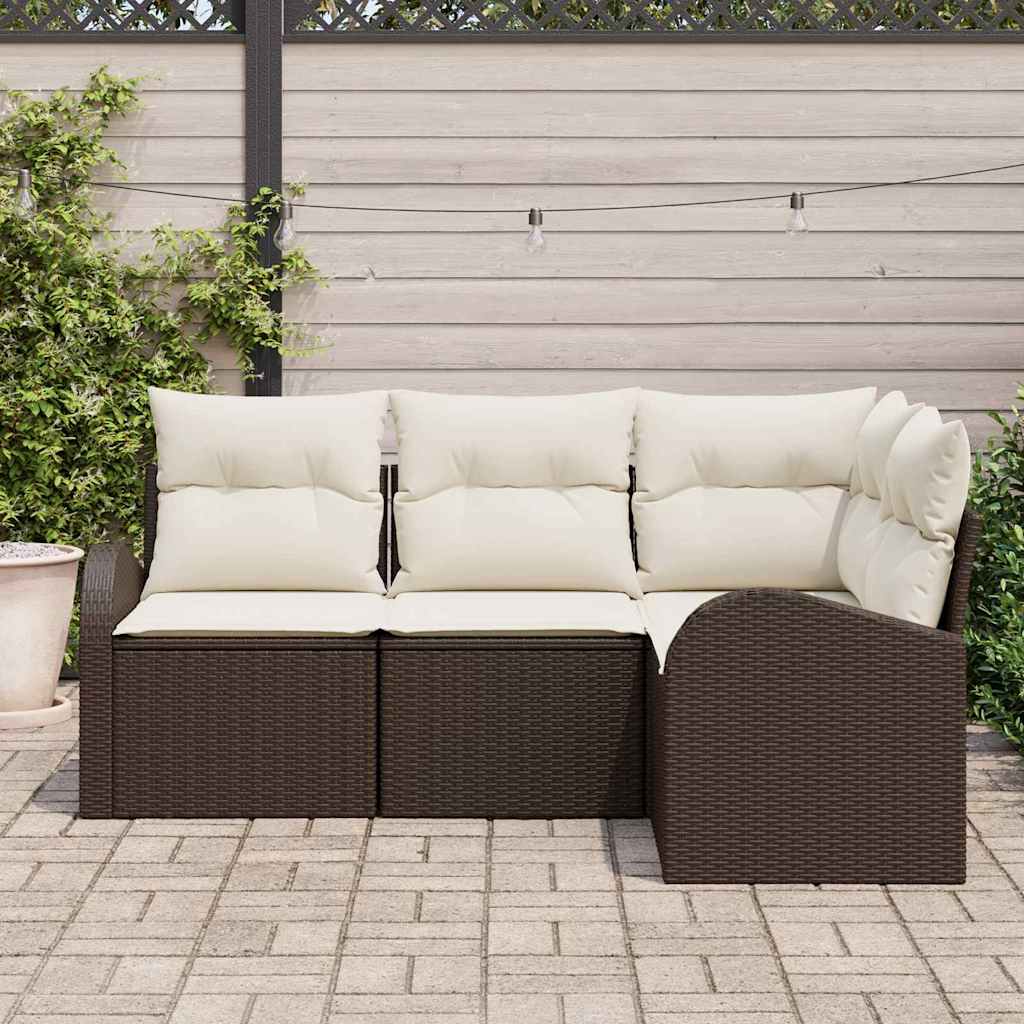 Ensemble de canapé de jardin Marron polyrotin