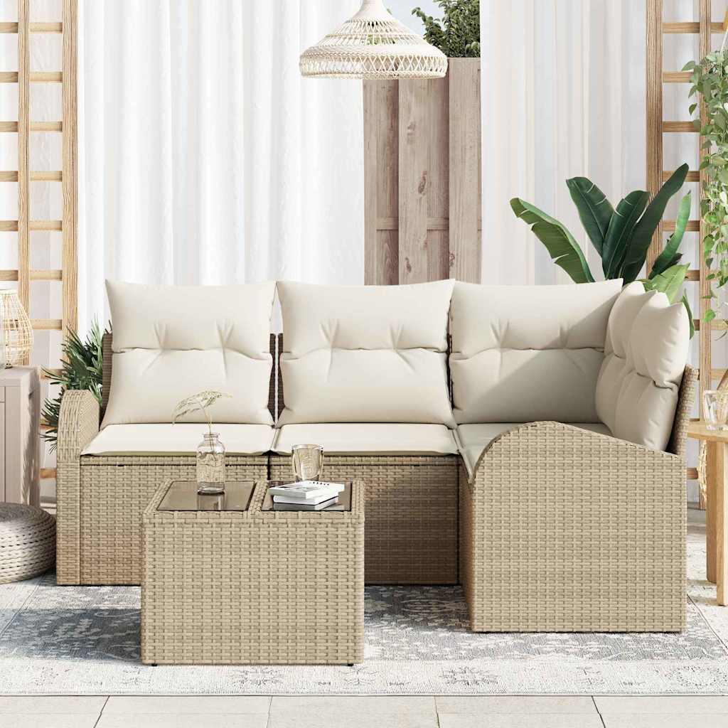 Ensemble de canapé de jardin Beige polyrotin